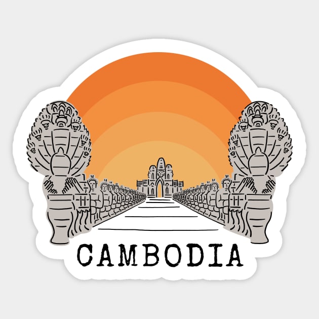 Angkor Thom Majesty: Cambodia's Ancient Wonder -- SunRise Edition Sticker by CuteBotss